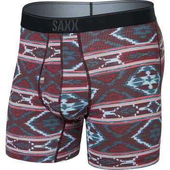 Pánské spodní prádlo Pánské boxerky SAXX Quest QDM Boxer Brief Fly ikat stripe-multi S