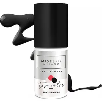 Lak na nehty Mistero Milano - Top coat - COLOR TOP NO WIPE BLACK 7ml