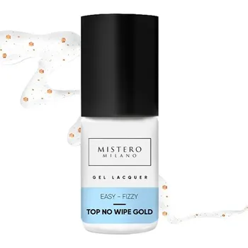 Lak na nehty Mistero Milano - Top coat - EASY-FIZZY GOLD TOP NO WIPE 7ml