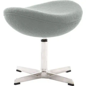 Podložka pod nohu Čalouněný taburet Jajo kašmír inspirovaný Egg šedý moderní do obýváku D2.DESIGN