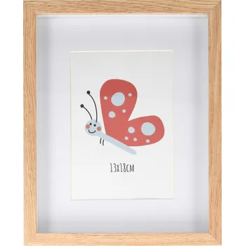 Rám na obraz Intesi Motýl dřevěný fotorámeček 13x18 stojací bílý moderní dekorace