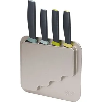 Příborník do zásuvky Kuchyňský organizér Joseph Joseph se 4 kuchyňskými noži na zeleninu a maso šedý