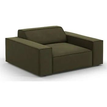 Křeslo Zelené sametové křeslo ušák Jodie s područkami do moderního obýváku BESO LUX