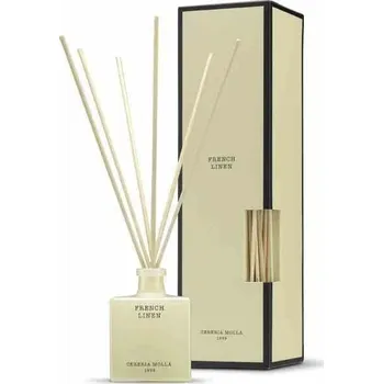 Aroma difuzér Cereria Molla French Linen aroma difuzér s tyčinkami do bytu 100ml skleněný