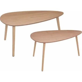 Konferenční stolek Sada 2 dřevěných konferenčních stolků Mileo L přírodní loft do obýváku Atmosphera