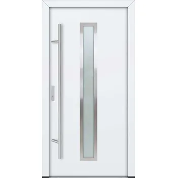 Vchodové dveře Hahn-Türke Vchodové dveře AC68 - M01, mléčné sklo Barva: Bílá, Směr otevírání: Pravé, Dovnitř, Celkové rozměry: 1000x2000mm
