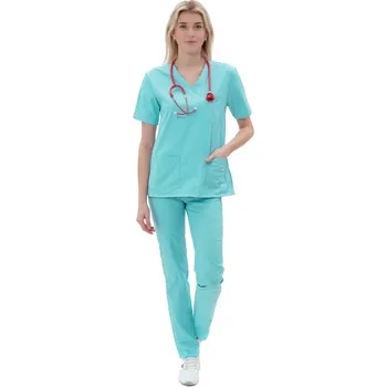 Zdravotnický oděv Perlička® Zdravotnícky set sv. Tyrkys Velikost košile: 34, Velikost kalhot: 48