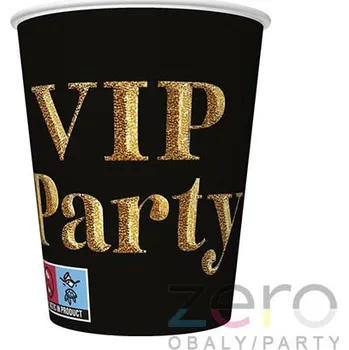 Jednorázové nádobí Pohárek (kelímek) nápojový papírový 0,25 l (8 ks) - VIP party
