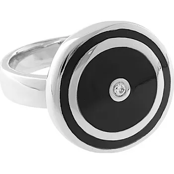 Souprava šperků Nerezový prsten 5079 (velikost 55) - stříbrnočerné barvy