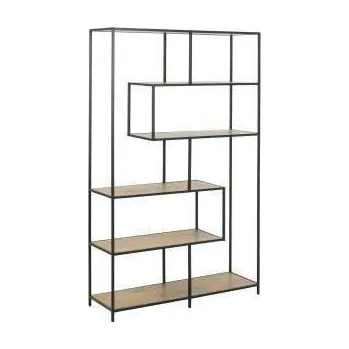Knihovna Knihovna do obýváku Oxford 4 loft dubová s kovem 114 cm Intesi