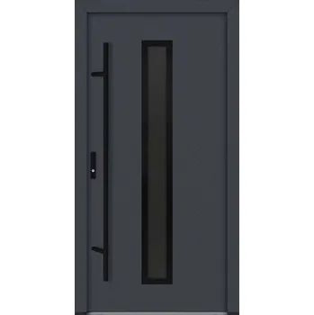Vchodové dveře Hahn-Türke Vchodové dveře AC68 - M21, grafitové šedé sklo Barva: Antracit, Směr otevírání: Pravé, Ven, Celkové rozměry: 1000x2100mm
