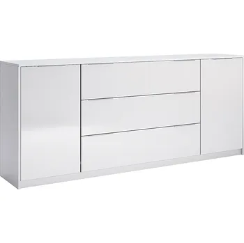 Komoda Komoda Merle 200 cm bílý lesk moderní se zásuvkami do obýváku Intesi