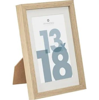 Rám na obraz Dřevěný fotorámeček 13x18 Atmosphera Manu přírodní, na postavení i zavěšení, skandinávský styl
