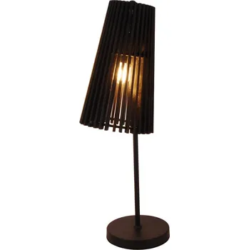 Lampička Noční lampička Osaka Ledea moderní černá dřevěná do ložnice nebo obýváku s látkovým stínidlem