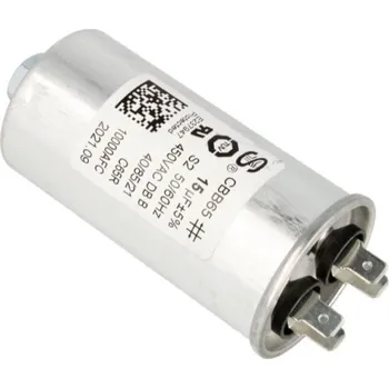 Kondenzátor Rozběhový kondenzátor 15.0 uF ( 15uf ) 450V 50/60Hz CBB65, konektory faston 6.3mm, motorový běhový kondenzátor