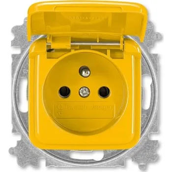 Elektrická zásuvka ABB REFLEX SI Zásuvka 6619B-A06387 Y s víčkem a clonkami, bezšroubové svorky, IP40, žlutá 6619B-A06387 Y