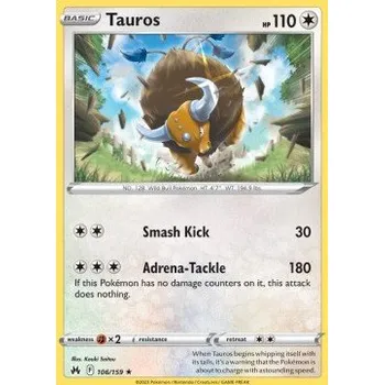 Karetní hra Pokémon CRZ 106/159 Tauros - Crown Zenith Stav: Near Mint, Verze: REVERSE HOLO
