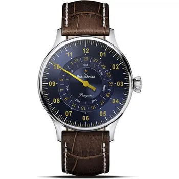 Hodinky MeisterSinger Pangaea Day Date PDD917G - Tmavě hnědý kožený řemínek + 5 let záruka a dárek ZDARMA