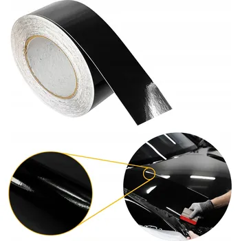 Polep vozidla Ochranná Páska Fólie Termoplastická na Prahy Sloupky, Černá Lesklá