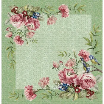 ubrus Bavlněný ubrus 100 x 100 cm - Sýkorky v zahradě