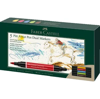 Faber-Castell "dual marker" Felt Tip Pens, sada 5 ks - 162005