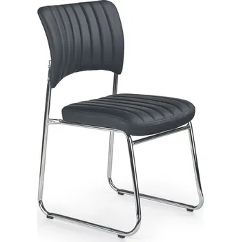 Kancelářská židle Rapid černá čalouněná ekokůže retro na kovových nohách do čekárny Intesi