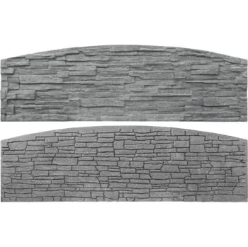 Ztracené bednění Betonová deska rádiusová oboustranná - štípaný kámen - Grafit