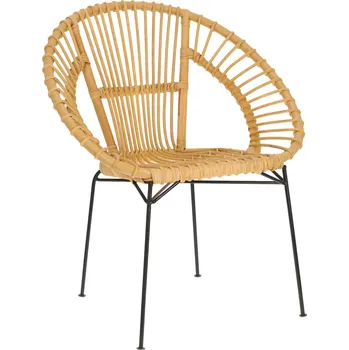 Křeslo Ratanové relaxační křeslo Keko Atmosphera boho do obýváku na kovových nohách