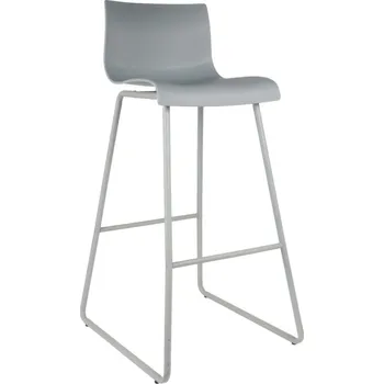 Jídelní židle Barová židle Novaei šedá moderní s opěrkou do kuchyně a k ostrůvku kovová 76 cm Intesi