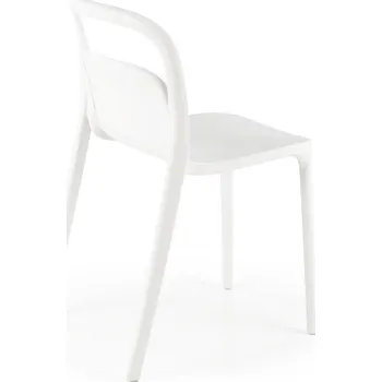 Jídelní židle Bílá moderní židle Maud Intesi z plastu do jídelny a na zahradu, snadno stohovatelná