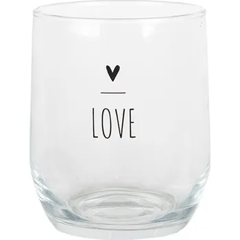 Sklenice Sklenička se srdíčkem Lovely Day - Ø 8*9 cm / 300 ml