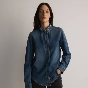 Pánská košile Reserved - Košile s dekorativním límcem - modrá - 868DJ-50J - 868DJ-50J-M-3