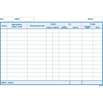 Tiskopis Kniha jízd firemního vozidla PaM 941