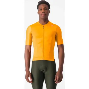 cyklistický dres CASTELLI Cyklistický dres s krátkým rukávem - ESPRESSO - oranžová