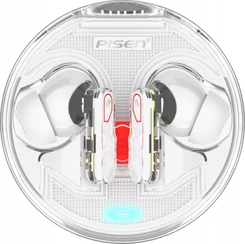 Sluchátka SLUCHÁTKA DO UŠÍ BEZDRÁTOVÁ BLUETOOTH S POWERBANKOU ANC TRANSPARENTNÍ PISEN