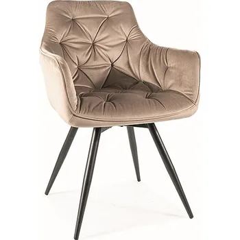 ŽIDLE MANGO VELVET ČERNÝ RÝM / SAMETOVÁ BÉŽOVÁ 40