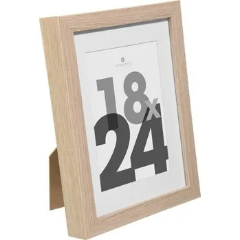 Rám na obraz Dřevěný fotorámeček 18x24 Wood Atmosphera stojací přírodní moderní MDF sklo