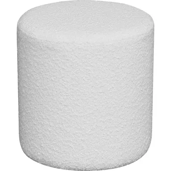 Taburet Kulatý bílý bouclé puf Ejby do obýváku a předsíně moderní měkký Intesi