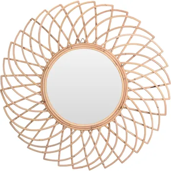 Zrcadlo Kulaté boho zrcadlo Intesi Burgos z ratanu na stěnu do předsíně a obýváku 90 cm