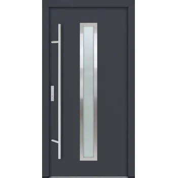 Vchodové dveře Hahn-Türke Vchodové dveře AC68 - M01, reflexní šedé sklo Barva: Antracit, Směr otevírání: Levé, Ven, Celkové rozměry: 1000x2000mm
