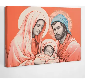 Obraz Dekorace Canvas Plátno Do pokoje Ilustrace svaté rodiny 30x20 cm