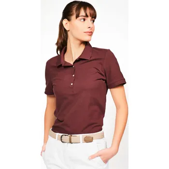 Dámské tričko INESIS Dámské golfové polo s krátkým rukávem MW500 S KAŠTANOVÁ