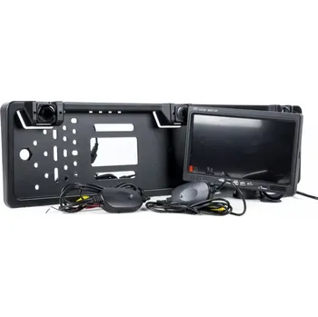 Couvací kamera Bezdrátová couvací kamera v rámečku SPZ s 2 čidly a LCD monitorem 7", 12V