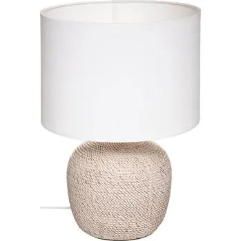 Lampička Keramická noční lampička Davia Atmosphera do ložnice a obývacího pokoje skandinávský styl s látkovým stínidlem 39,5 cm