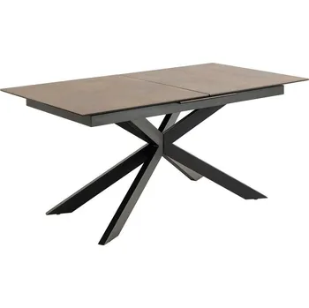Jídelní stůl Rozkládací jídelní stůl Irwine Actona 168-210x90 cm keramická deska hnědá černé nohy industriální