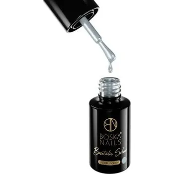 Přípravek na nehty Outlet Gel lak Bmetalic Silver no 397 Boska Nails 6 ml