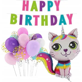 Balónek BALÓNKY sada s konfetami k narozeninám KOČKA