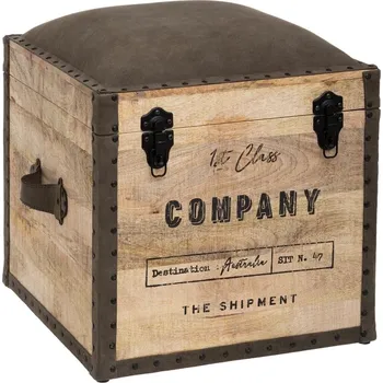 Taburet Hnědý čtvercový taburet se schovkou Colonial Atmosphera do obýváku a předsíně 49 cm