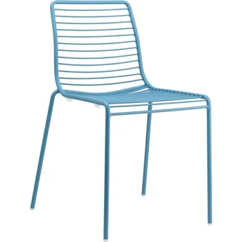 Jídelní židle Kovová zahradní židle Summer modrá moderní stohovatelná na terasu a do restaurace