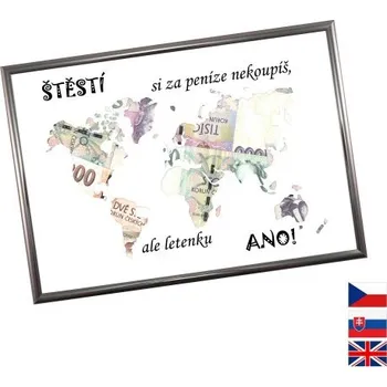 Žertovný předmět Rámeček na darování peněz - Cestování, Nápis česky, Rámeček 914 - antracitová